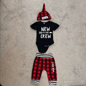 Black and Red Baby Outfit Set